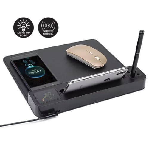 LIGHT-UP LOGO WIRELESS CHARGING MOUSE PAD