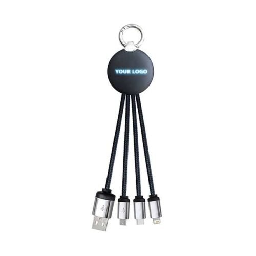 3-in-1 charging cable with light-up logo