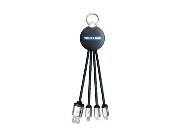 3-in-1 charging cable with light-up logo
