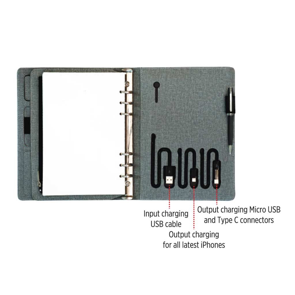 A5 Notebook Organiser With Powerbank - Image 5