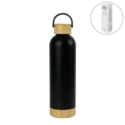 Double Wall Bottles with Bamboo Base