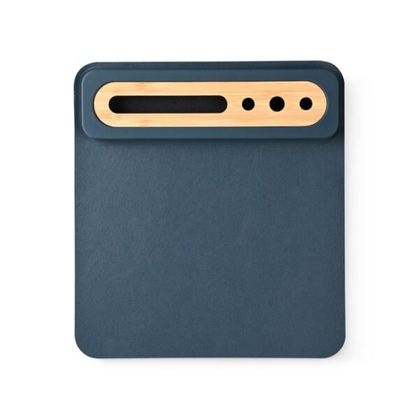 Eco-Friendly Foldable Mousepad with Bamboo Organizer for Phones and Pens