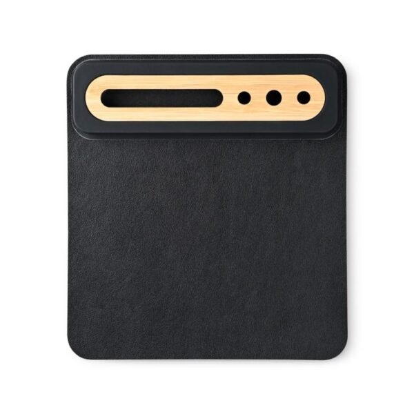 Eco-Friendly Foldable Mousepad with Bamboo Organizer for Phones and Pens - Image 3