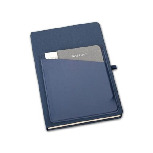 A5 Linen Notebook with Pockets and Pen Holder