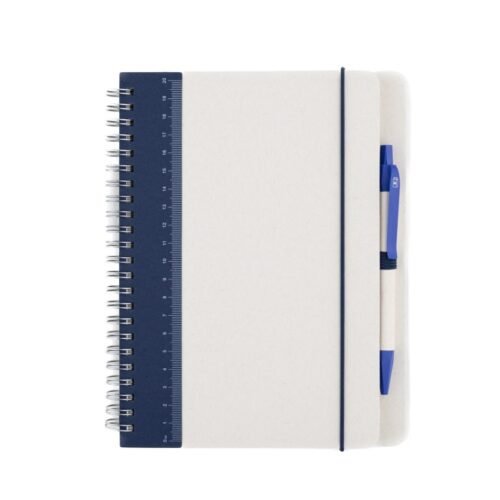 A5 Hard Cover Spiral Notebook with Milk Paper and Ruler