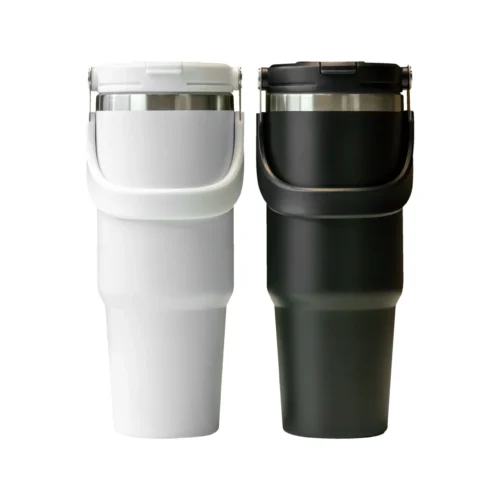 Tumbler with Handle and Sipper Black 850ML