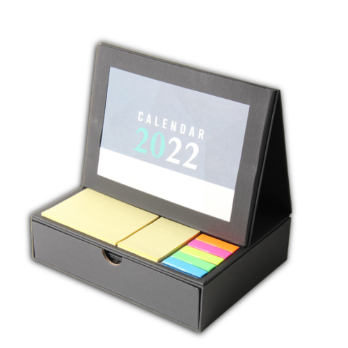 Elegant Desktop Organizer with Calendar, Notebook, and Accessories