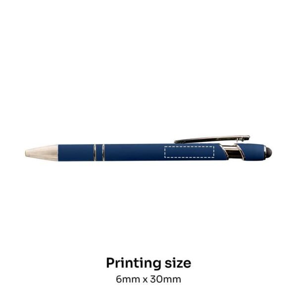 Metal Pen With Silver Ring And Stylus Blue - Image 4