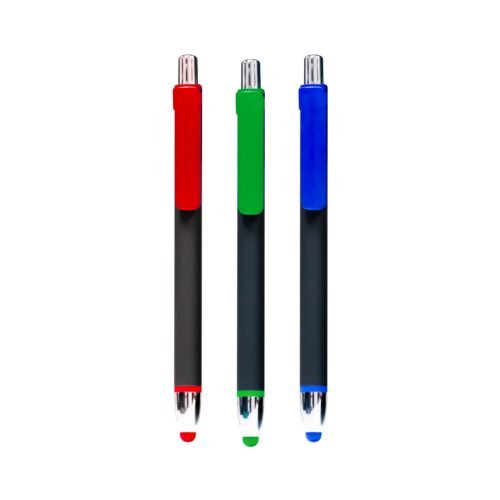 Black Metal Pen With Color Stylus And Clip