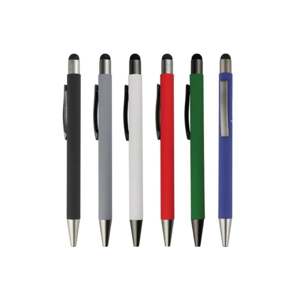Metal pen with color stylus black - Image 2