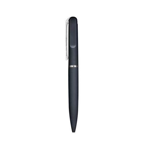 Black Metal pen with Rubberized barrel Silver