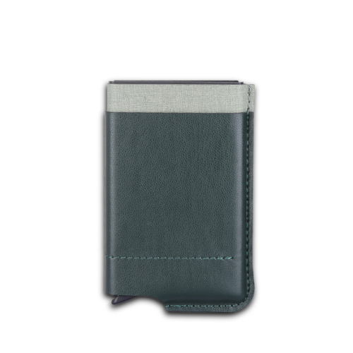 Secure PU Card Holder with External Pocket for Cash and Cards