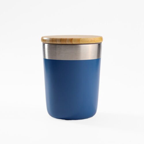 Metal Cup with Bamboo Lid