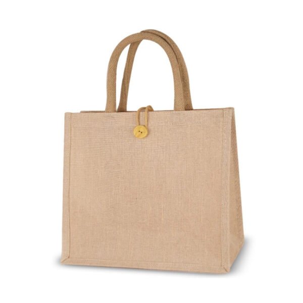 Square Laminated Juco Bag with Button Loop
