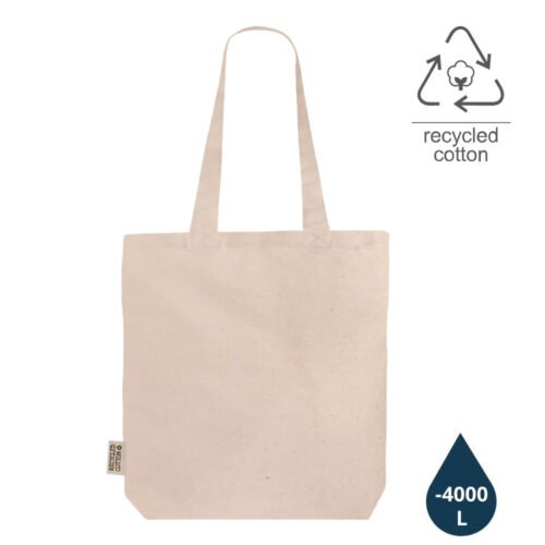 GRS-certified Recycled Cotton Tote Bag with Gusset