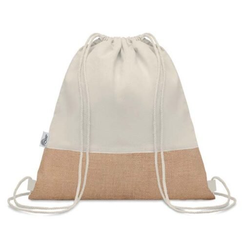 GRS-certified Recycled Cotton & Jute Drawstring Bag