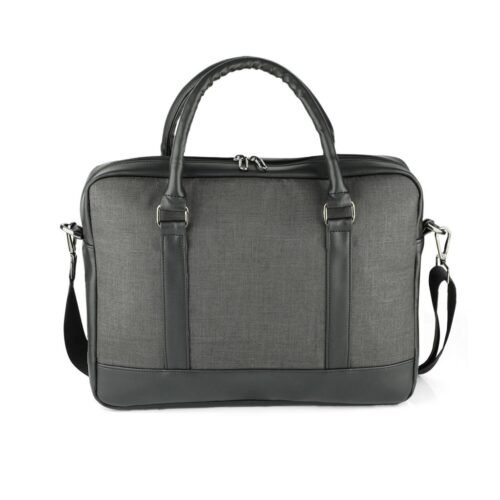 15"Laptop Bag in Fabric & PU