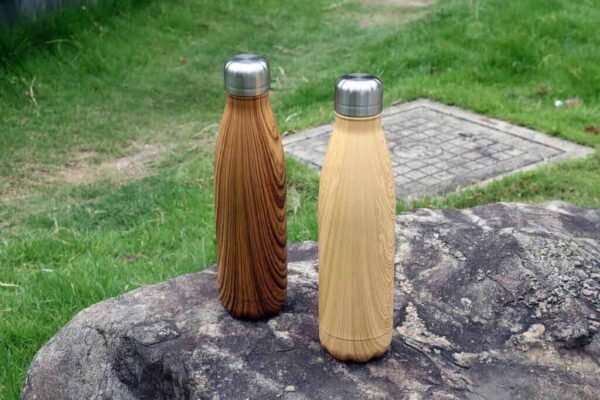 Hans Larsen Stainless Steel Water Bottle with Wood Print - Image 2