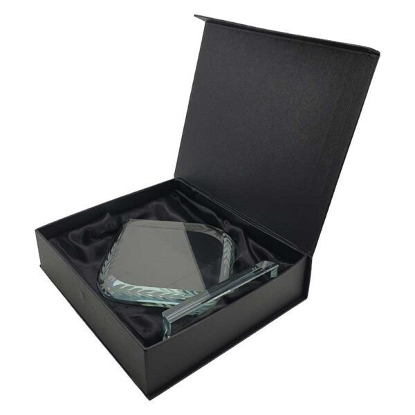 Rhombus Shaped Crystal Awards with Engraved Design - Image 3