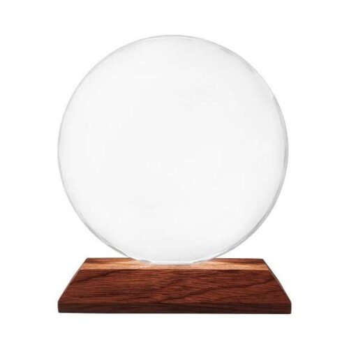 Glass memento with a wood base