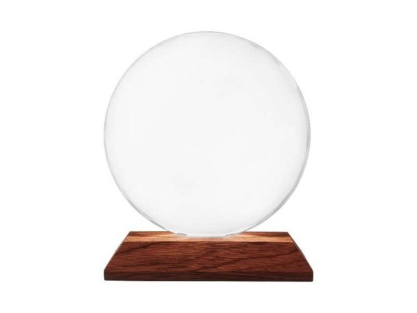 Glass memento with a wood base
