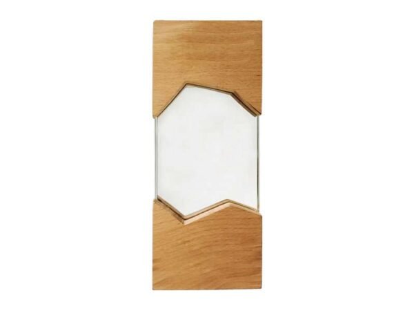 wooden trophy crafted with glass accents