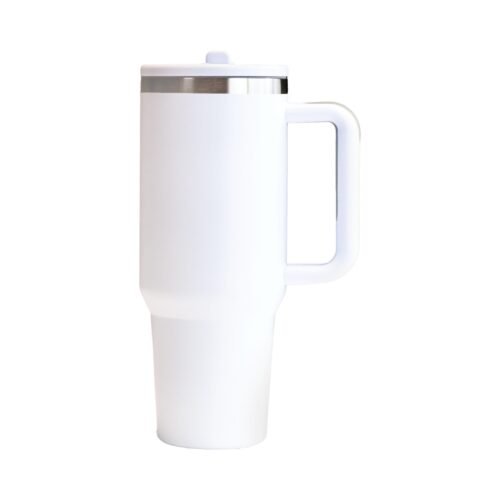 Double Walled Tumbler With Handle And Flip Straw