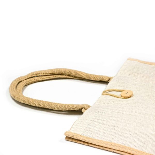 Jute Bag with Button - Image 3