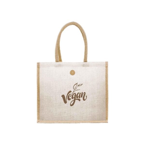 Jute Bag with Button - Image 2