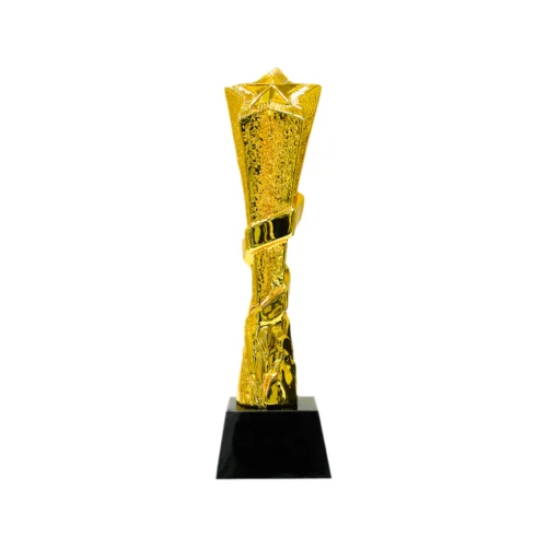 Award Trophy Star slanted full gold with black base
