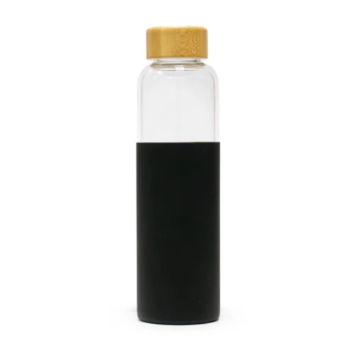 Bamboo Lid Glass Bottle With Silicon Case