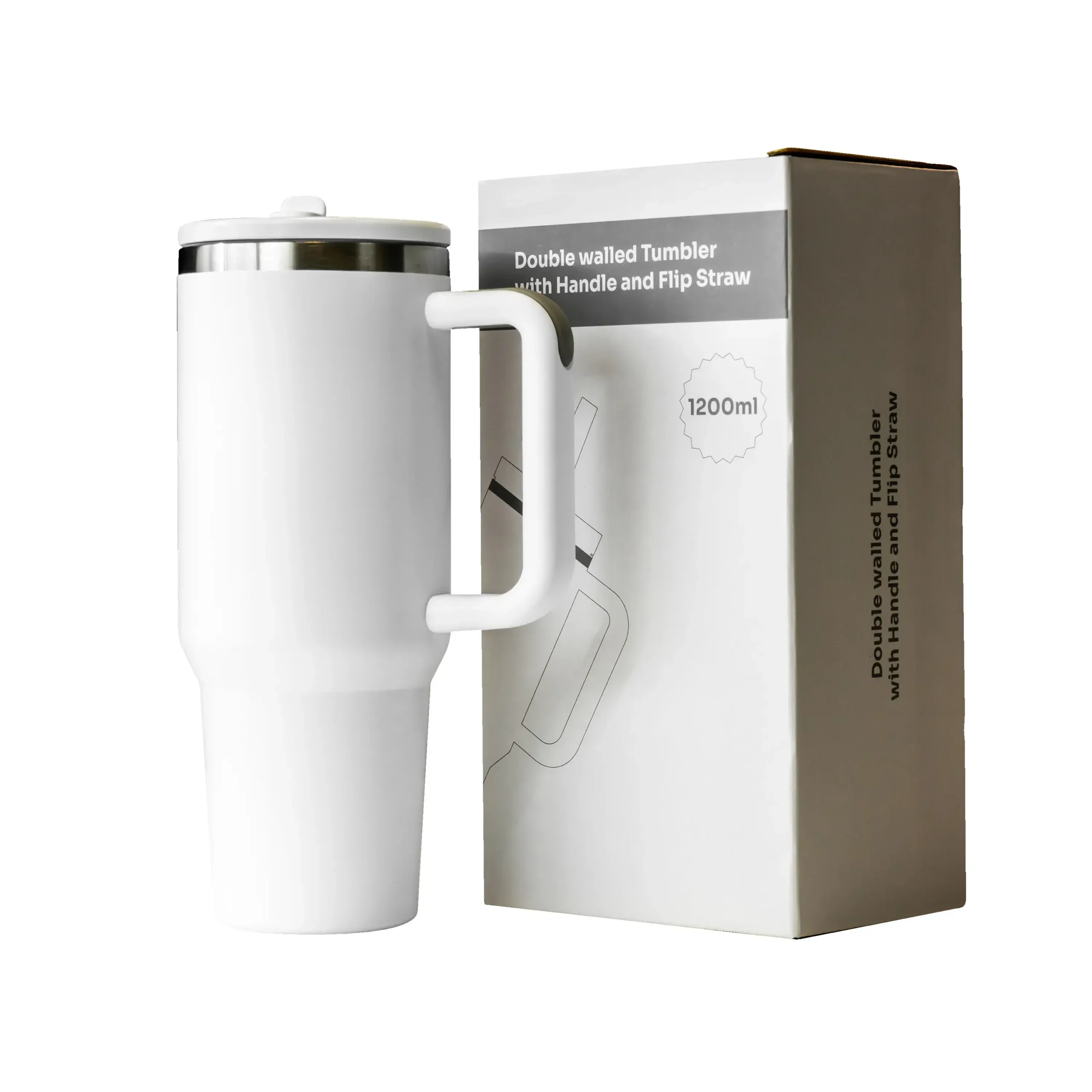Double Walled Tumbler With Handle And Flip Straw - Image 4