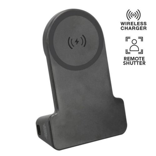 Magnetic Phone Stand with 15W Wireless Charging and Remote Shutter