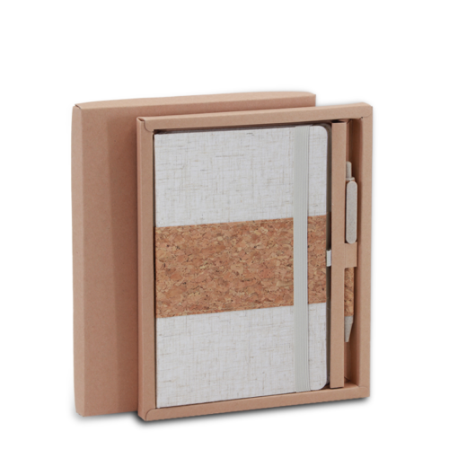 Sustainable A5 Notebook, Cork Ballpen