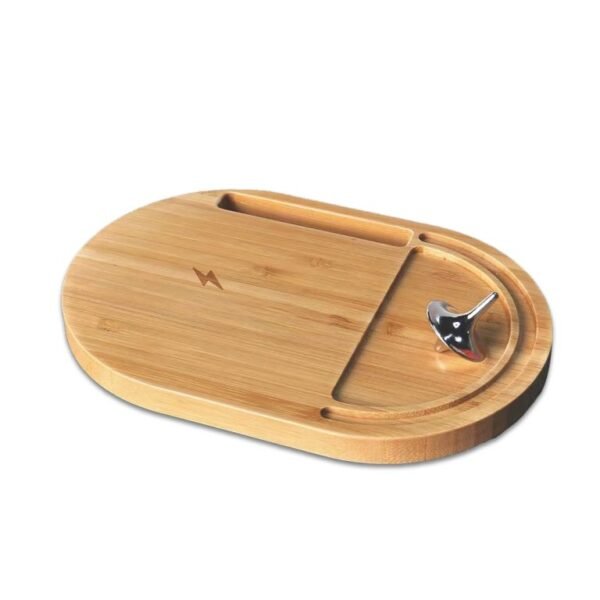Bamboo Wireless Desktop Spinner with 15W Charging Capability