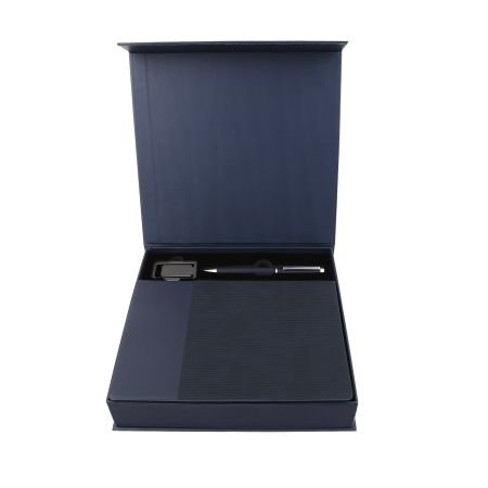 Elegant Notebook, Metal Pen, and Bookmark Gift Set