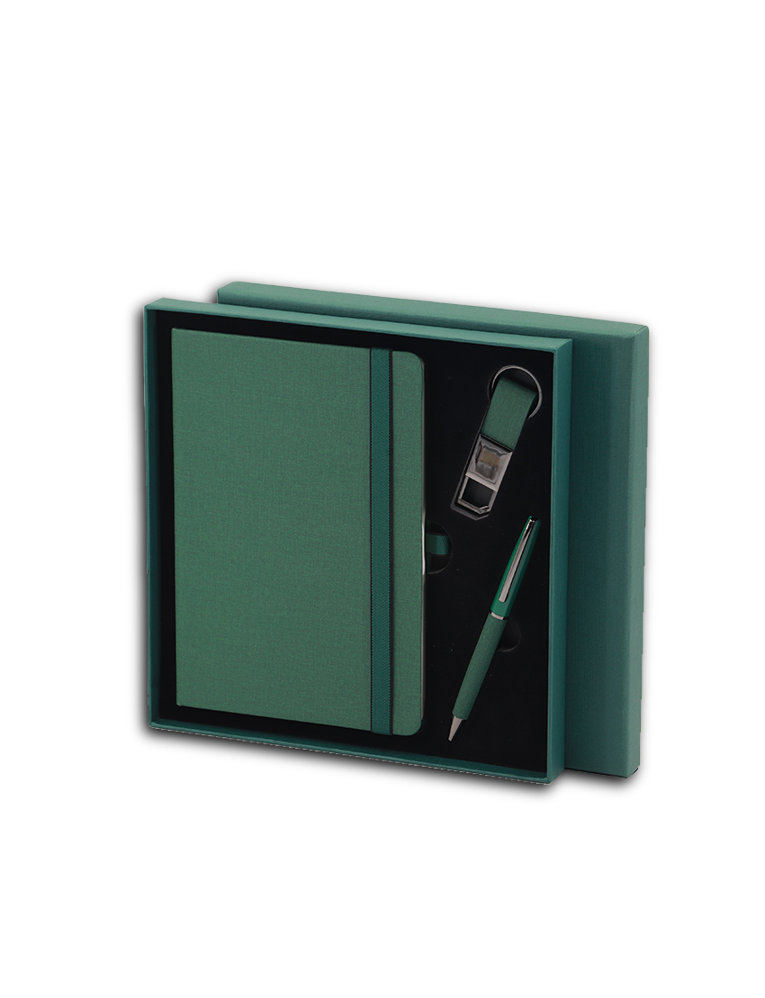 Elegant A5 Notebook, Metal Pen, and Keychain Gift Set
