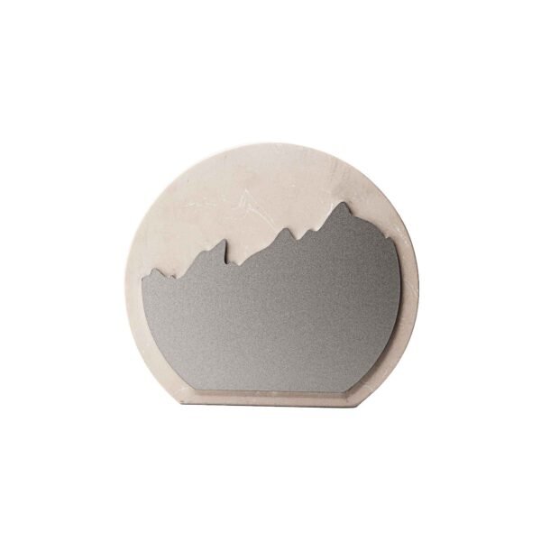 White Stone Plaque Award With Metal Plate
