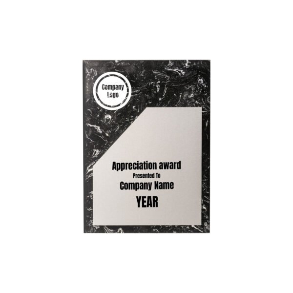 Black Stone Plaque Award with Metal Plate - Image 2