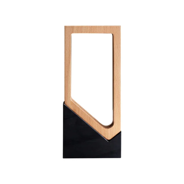 Trophy With Wood Crystal and Black Stone
