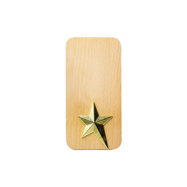 Wooden Trophy with Gold Star