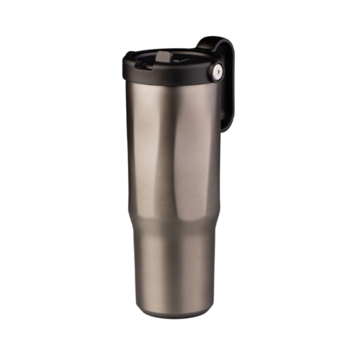 Recycled Stainless Steel Mug with Straw