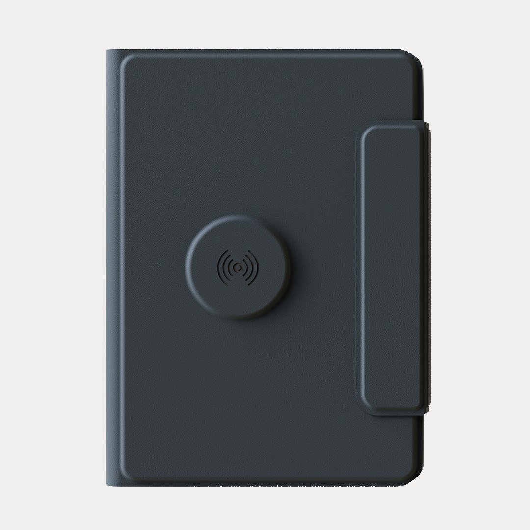 PU Notebook with 64 Sheets & Built-In 5000mAh Wireless Charging Power Bank