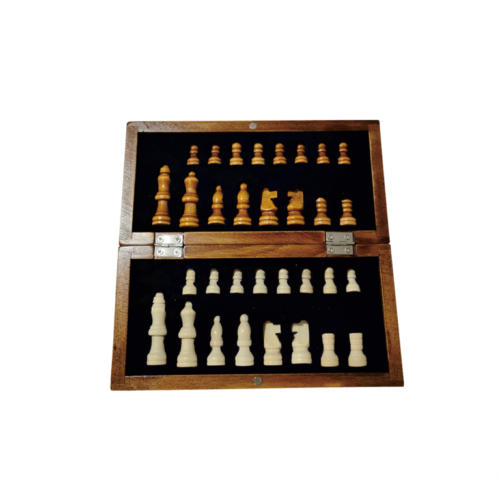 Compact Wooden Chess Set