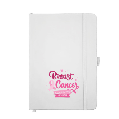 PU Notebook with Breast Cancer Awareness Logo