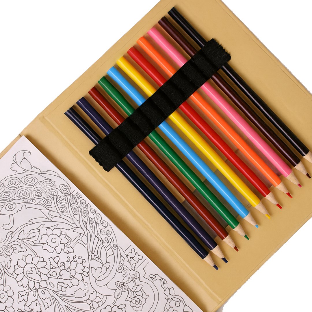 A5 Creative Coloring Set with 50 Patterned Pages & 12 Coloring Pencils - Image 3
