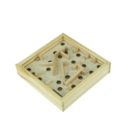 Wooden Maze Board Game with Silver Metal Ball
