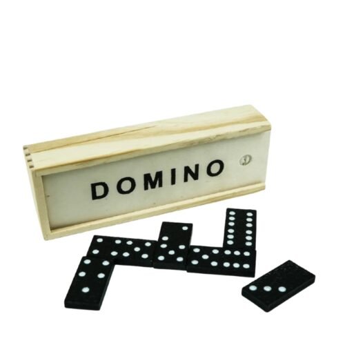 Domino Set Game in Wooden Slide Box