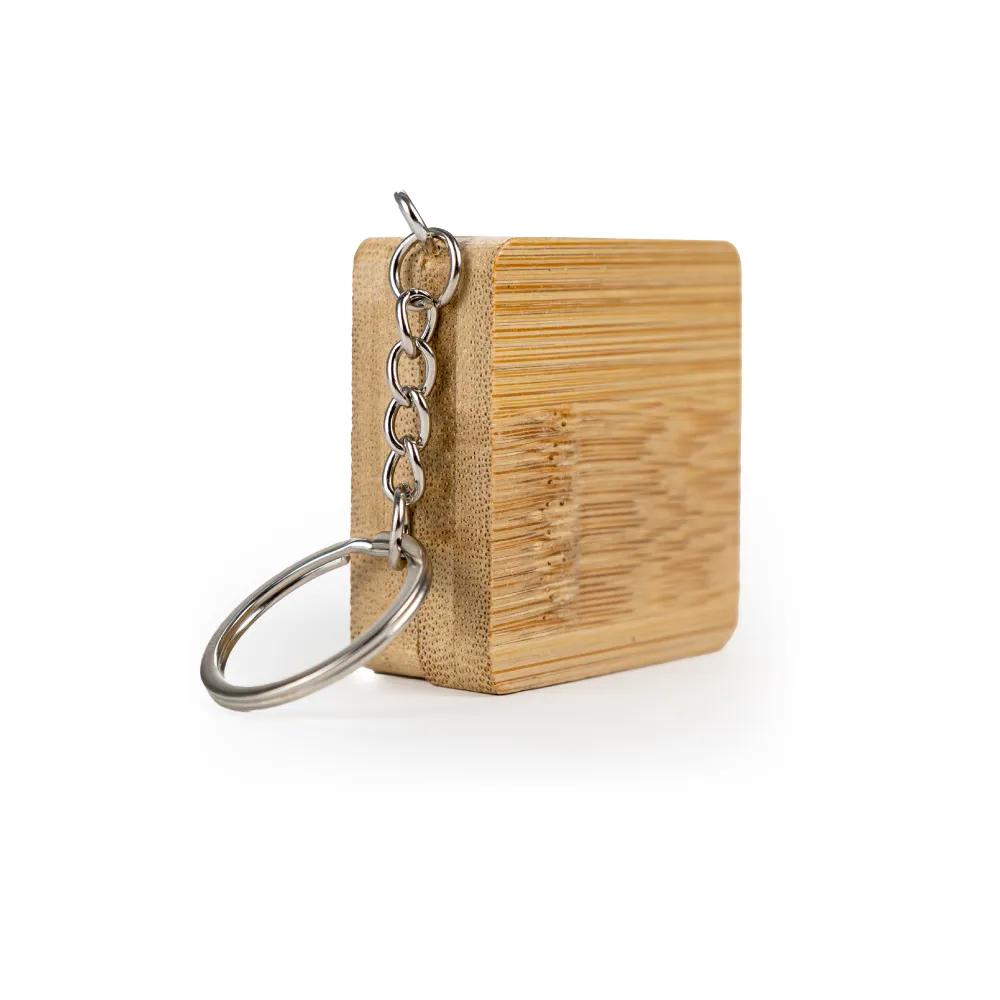 Bamboo Retractable Measuring Tape Keychain - Image 3