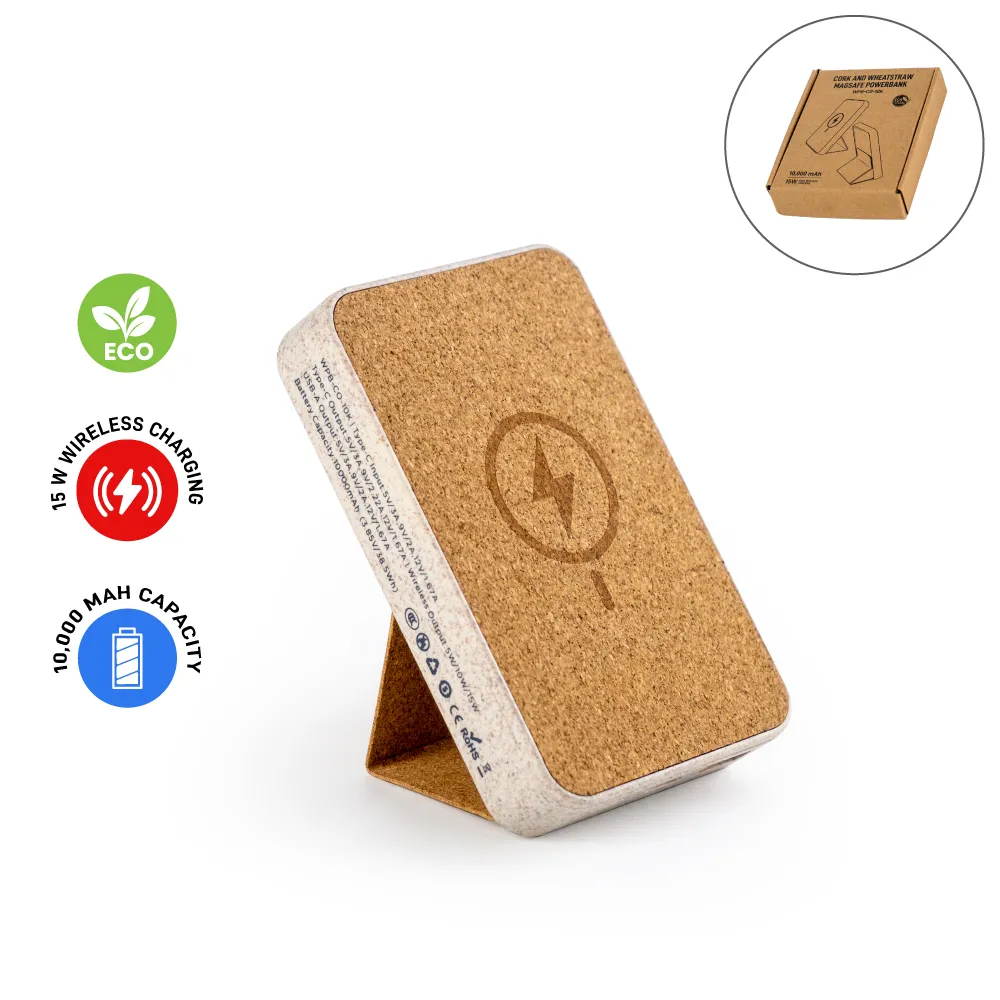 Cork MagSafe Wireless Powerbank with Foldable Stand